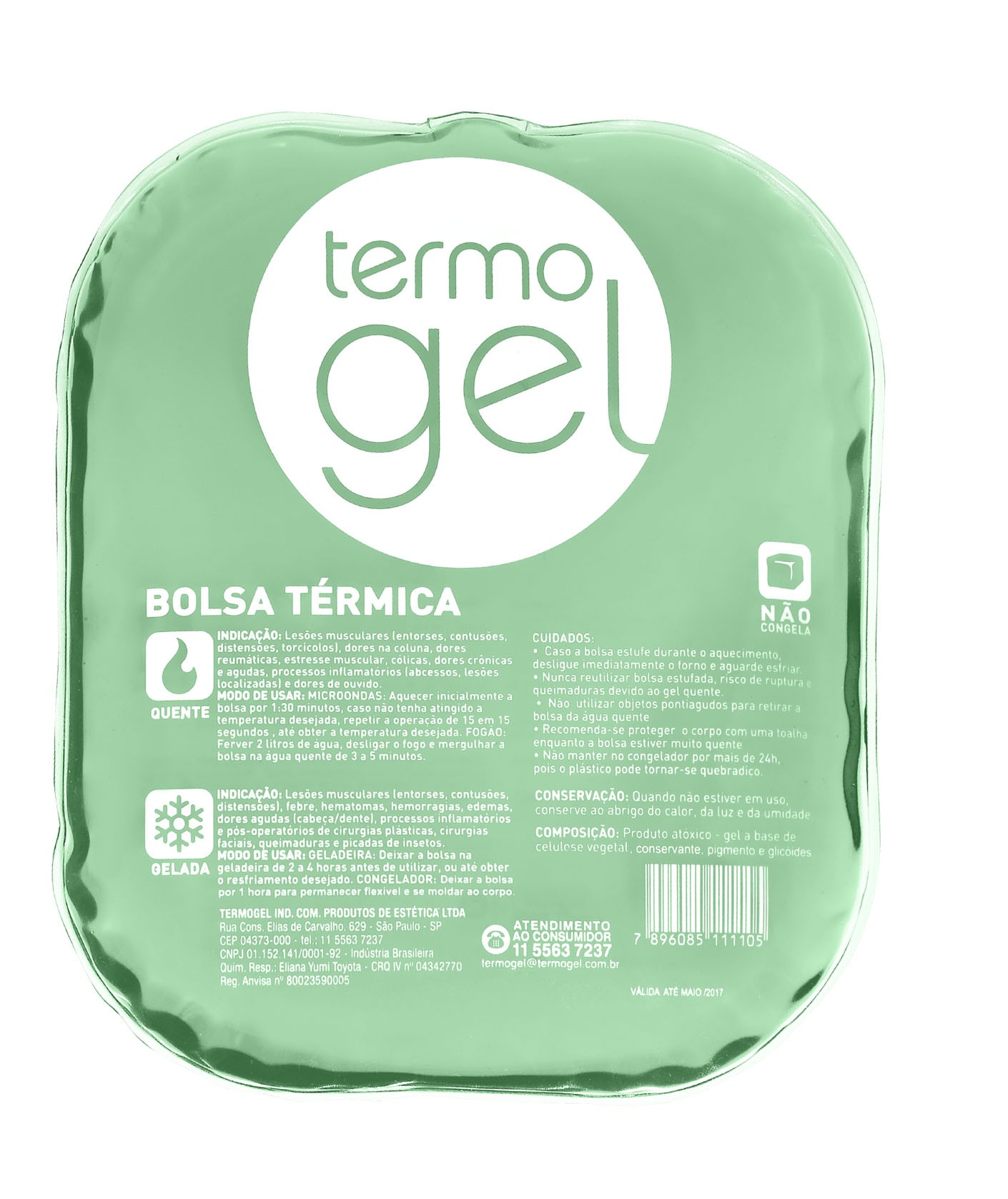 BOLSA TERMICA CRYSTAL 17X20CM VERDE - TERMOGEL