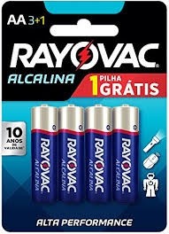 PILHA ALCALINA AA4 LEVE4PAGUE3 CARTELA C/4 - SM-72- RAYOVAC