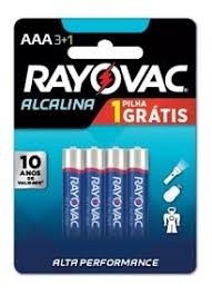 PILHA ALCALINA AAA4 LEVE4PAGUE3 CARTELA C/4  SM-48 - RAYOVAC