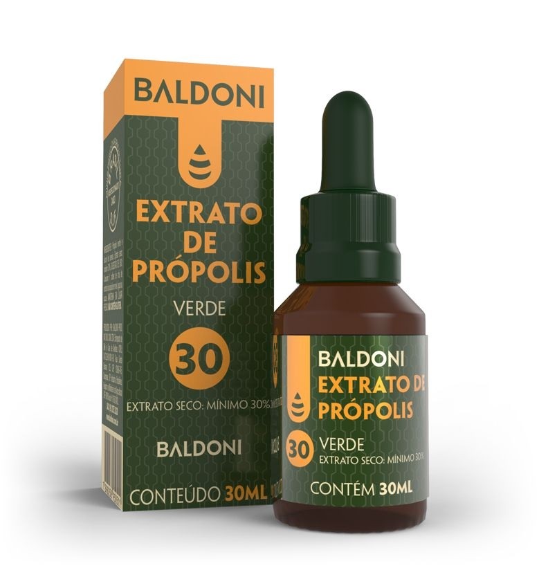 EXTRATO DE PRÓPOLIS VERDE EXTRA FORTE 30% 30ML - BALDONI