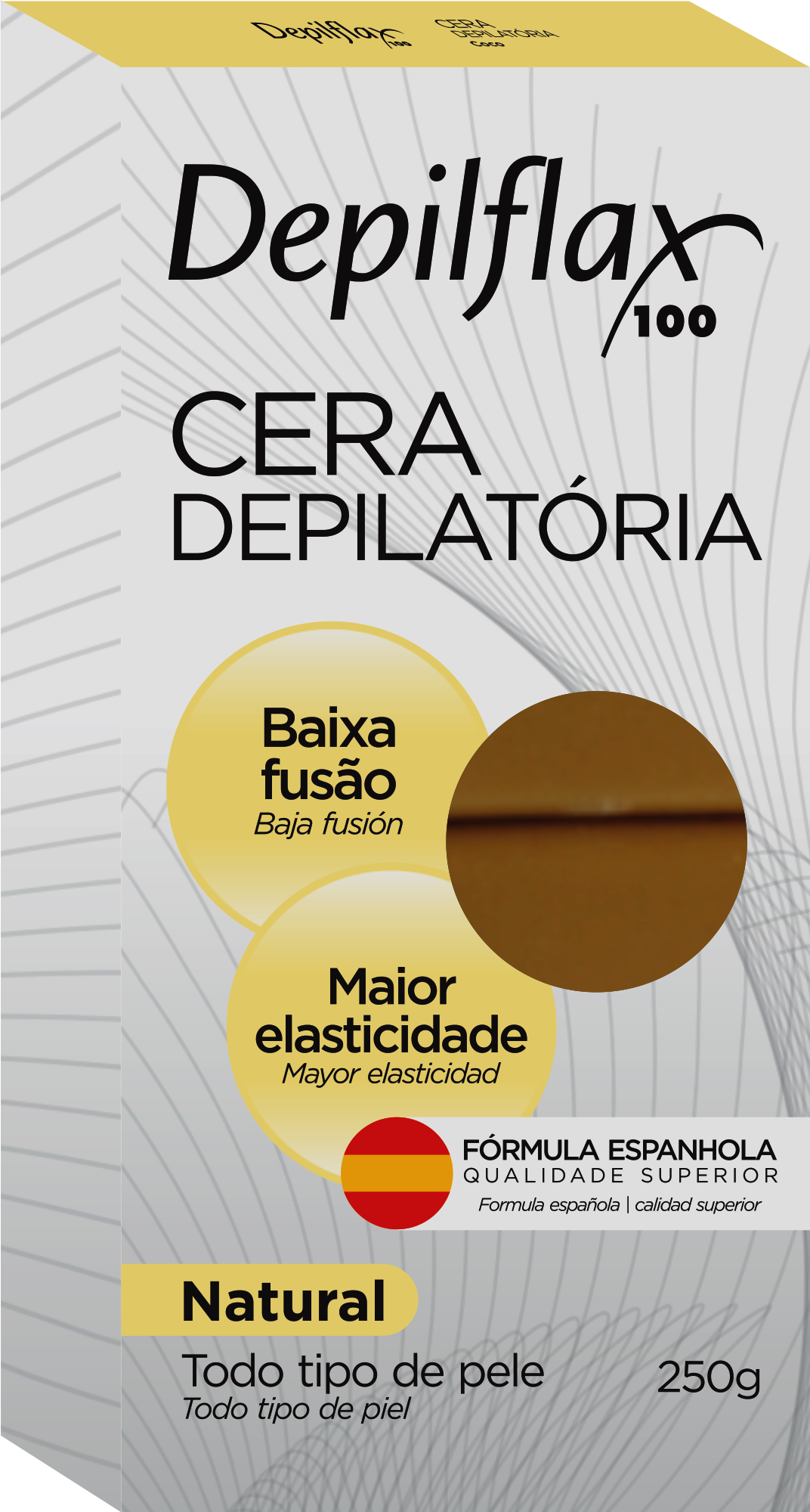 CERA DEPILATORIA QUENTE NATURAL 250G - DEPILFLAX