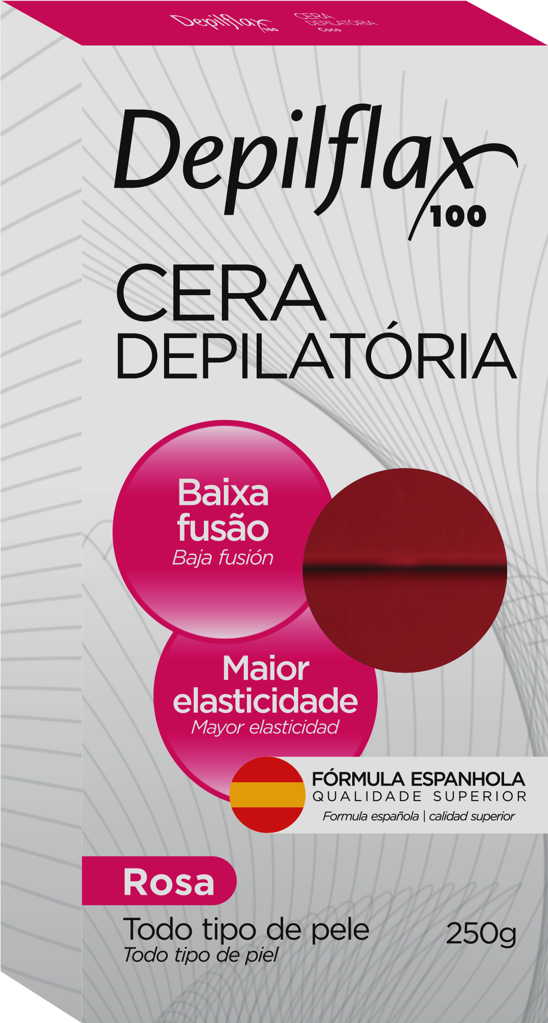 CERA DEPILATORIA QUENTE ROSA 250G - DEPILFLAX