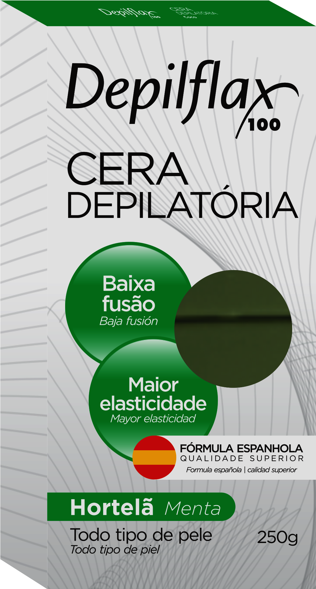 CERA DEPILATORIA QUENTE HORTELA 250G - DEPILFLAX