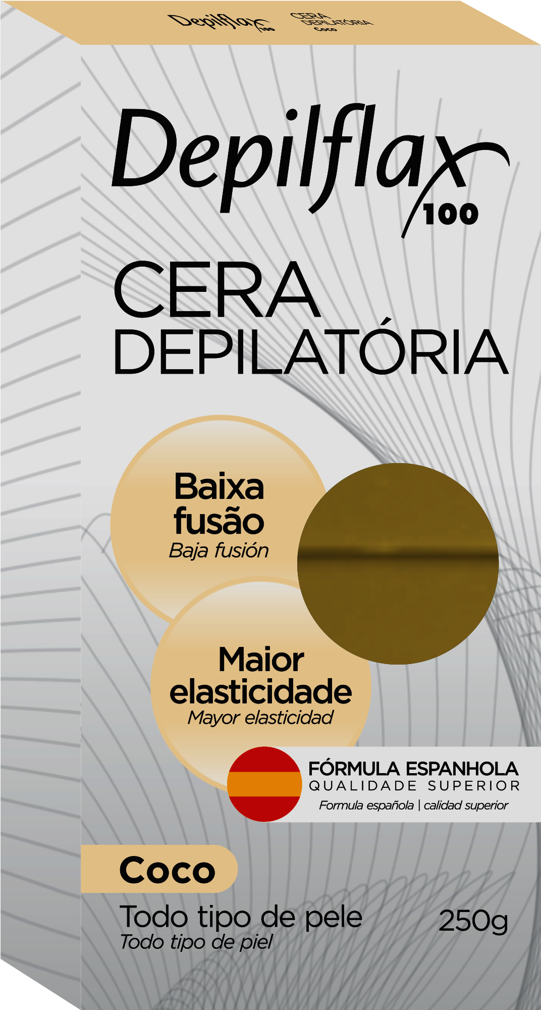 CERA DEPILATORIA QUENTE COCO 250G - DEPILFLAX