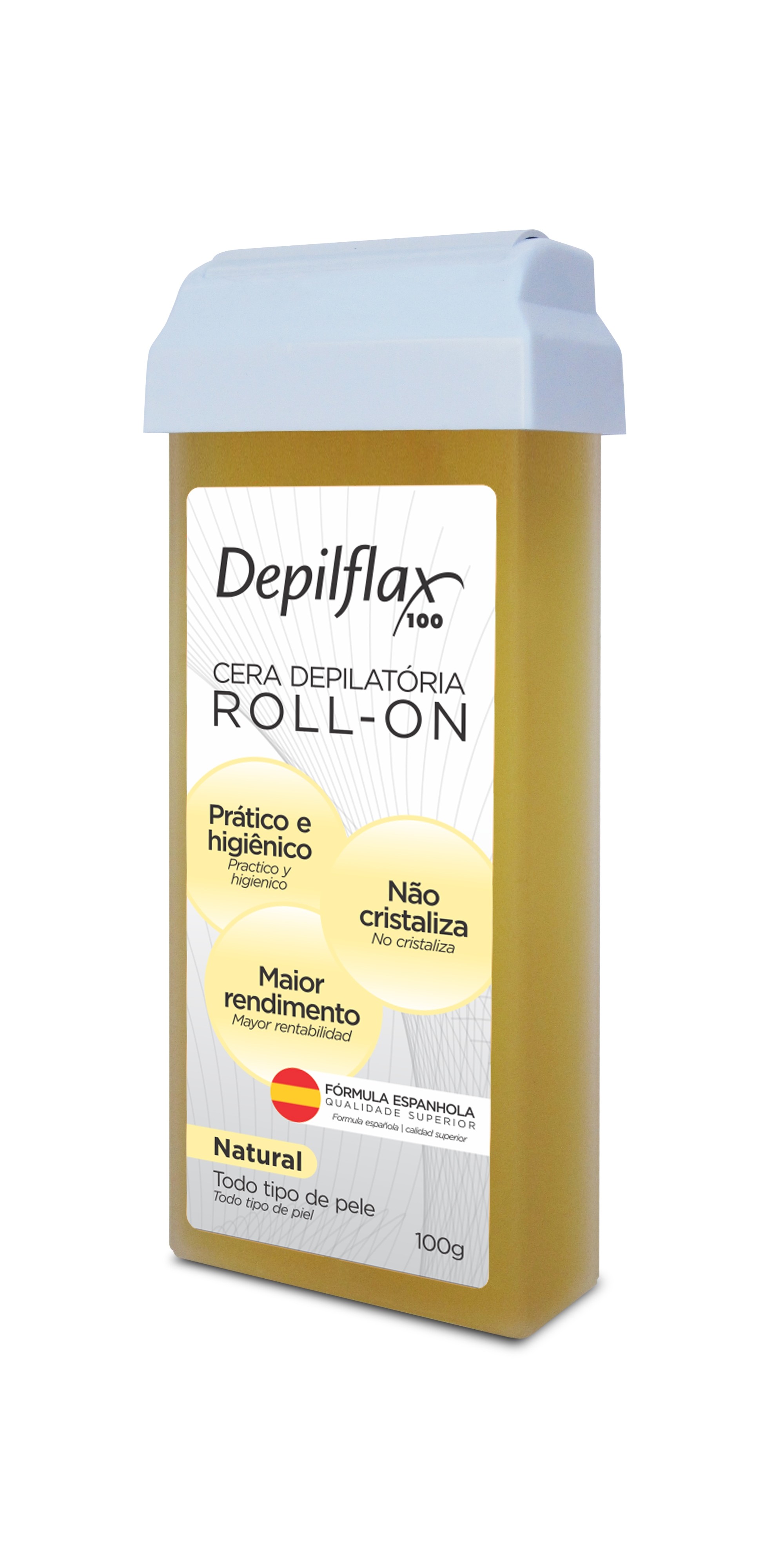 CERA DEPILATORIA NATURAL  REFIL ROLL-ON 100G- DEPILFLAX