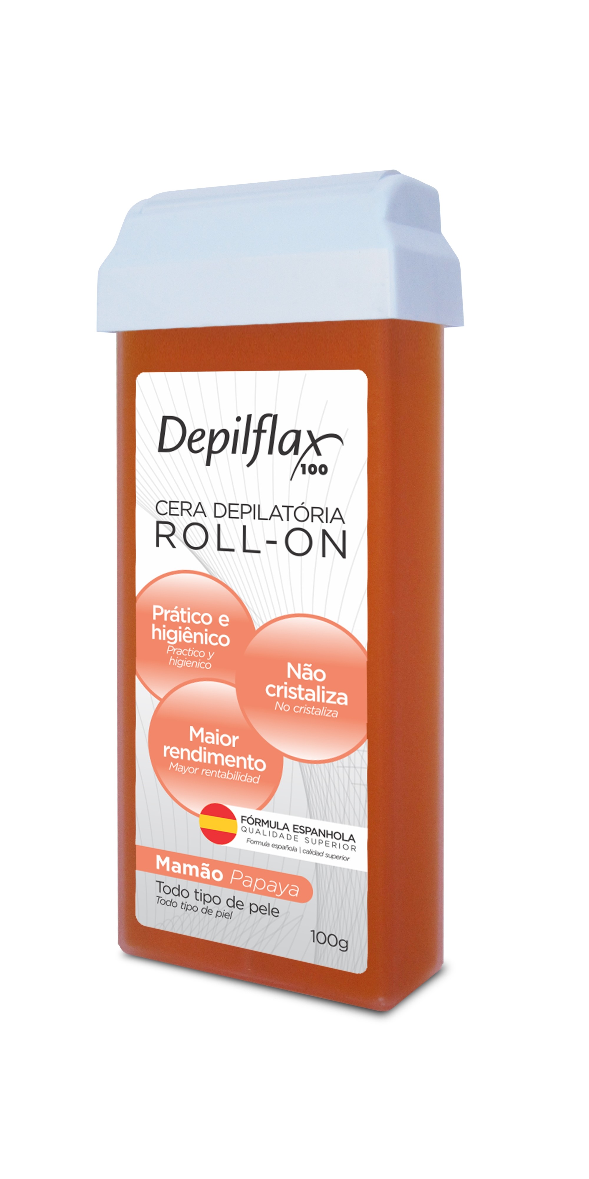 CERA DEPILATORIA MAMAO REFIL ROLL-ON 100G- DEPILFLAX