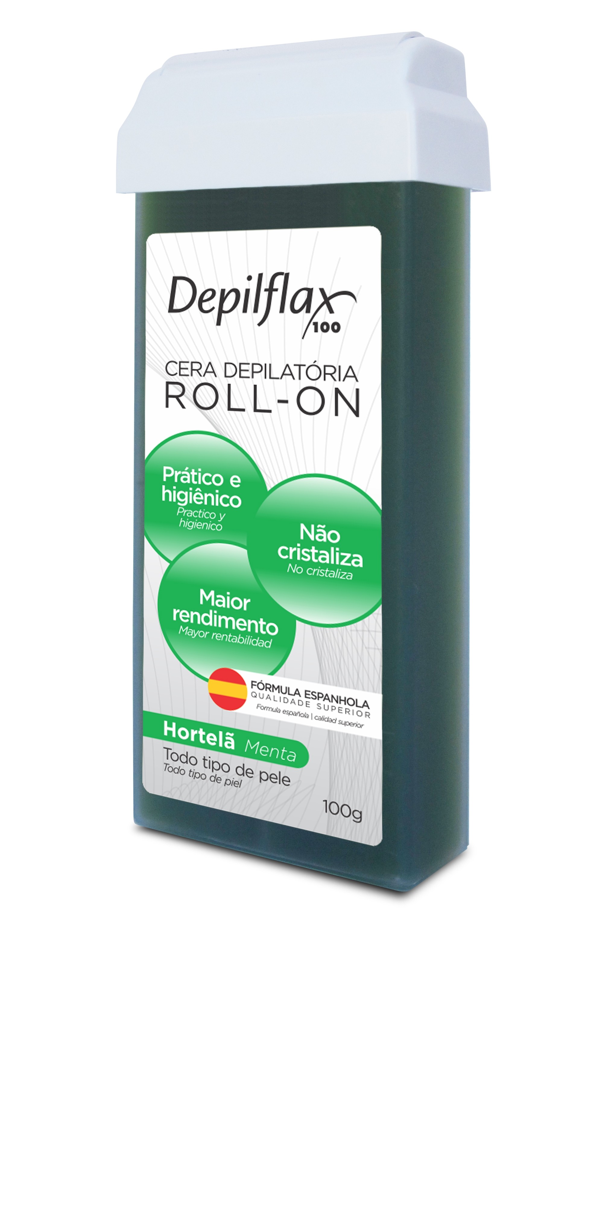 CERA DEPILATORIA HORTELA REFIL ROLL-ON 100G - DEPILFLAX