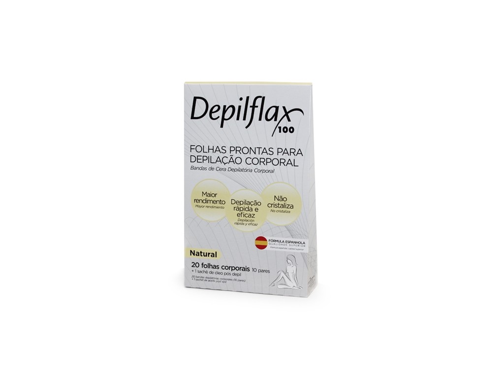 FOLHA DEPILATORIA CORPORAL NATURAL C/20 - DEPILFLAX