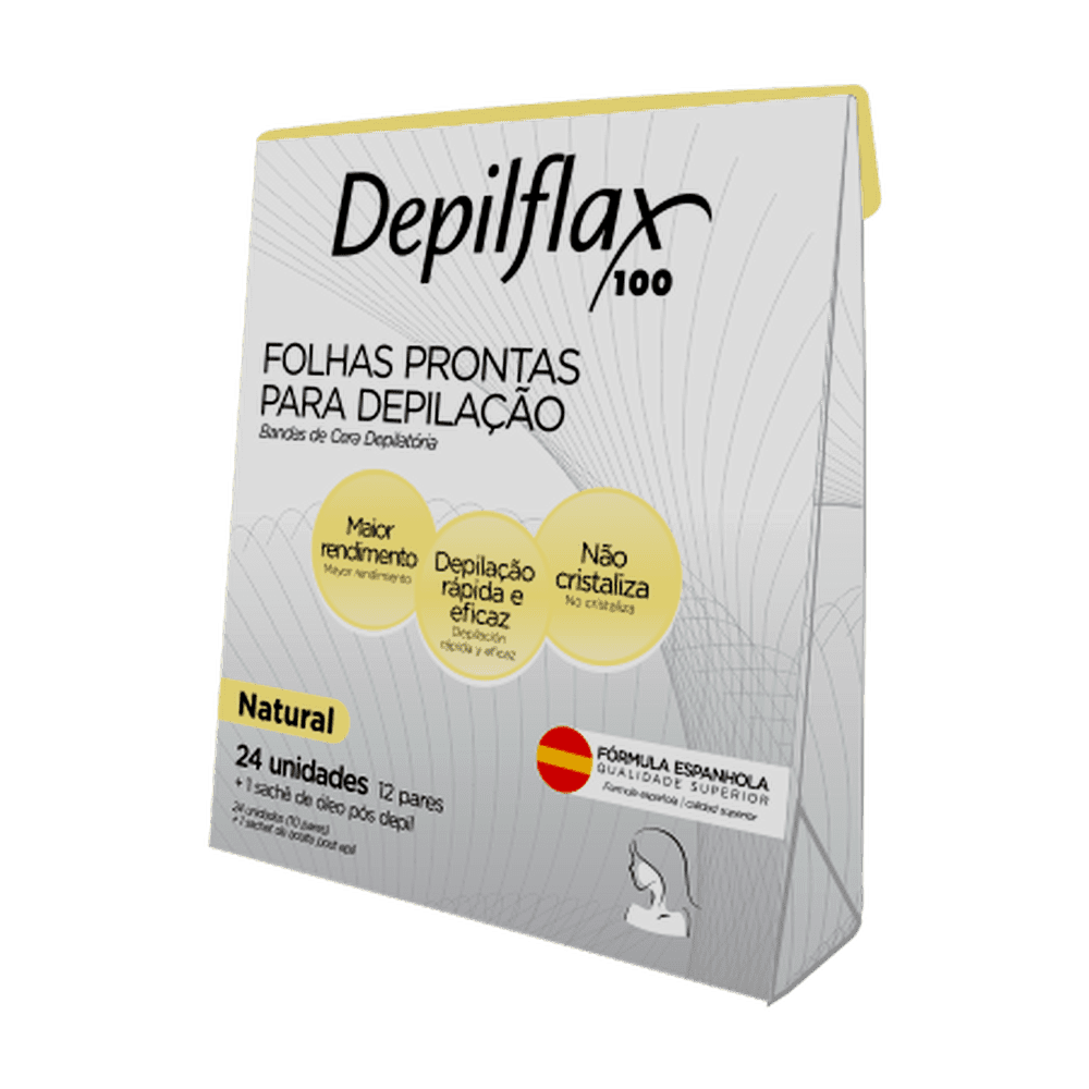 FOLHA DEPILATORIA FACIAL NATURAL C/24 - DEPILFLAX
