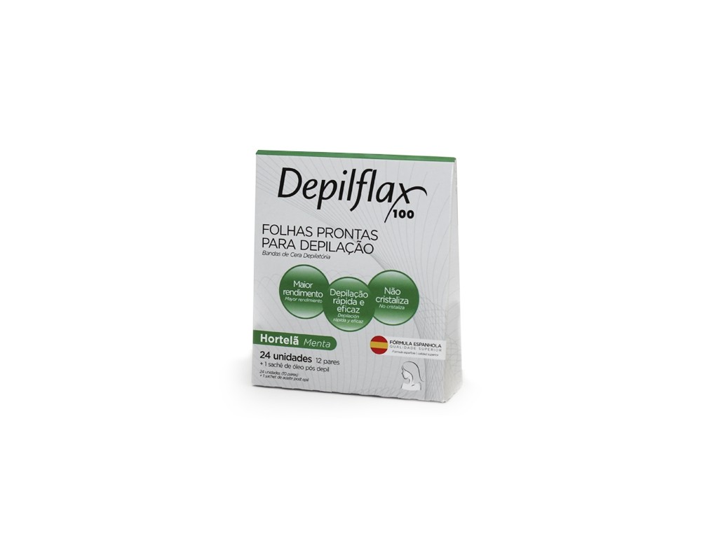 FOLHA DEPILATORIA FACIAL HORTELA C/24 - DEPILFLAX