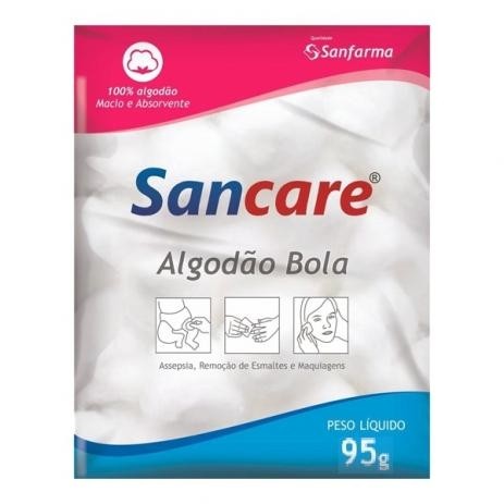 ALGODÃO BOLA BRANCO 95G SANCARE - SANFARMA