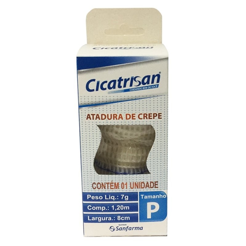 ATADURA DE CREPE  8CM X1,2M PEQUENA CICATRISAN - SANFARMA