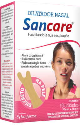 DILATADOR NASAL (55MMX15MM) FEMININO C/10 SANCARE -SANFARMA