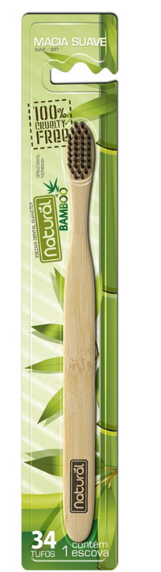 ESCOVA DENTAL BAMBOO 34T.CERDAS MACIA SUAVE-NATURAL SUAVETEX