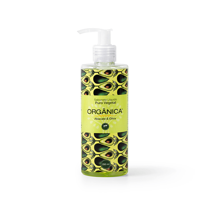 SABONETE LIQ PURO VEGETAL ABACATE E OLIVA 250ML - ORGANICA