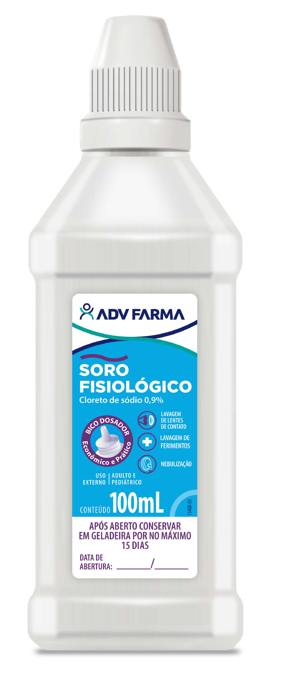 Solução Fisiológica Cloreto de Sódio  0,9% 100ML Caixa com 24 unidades  ADV