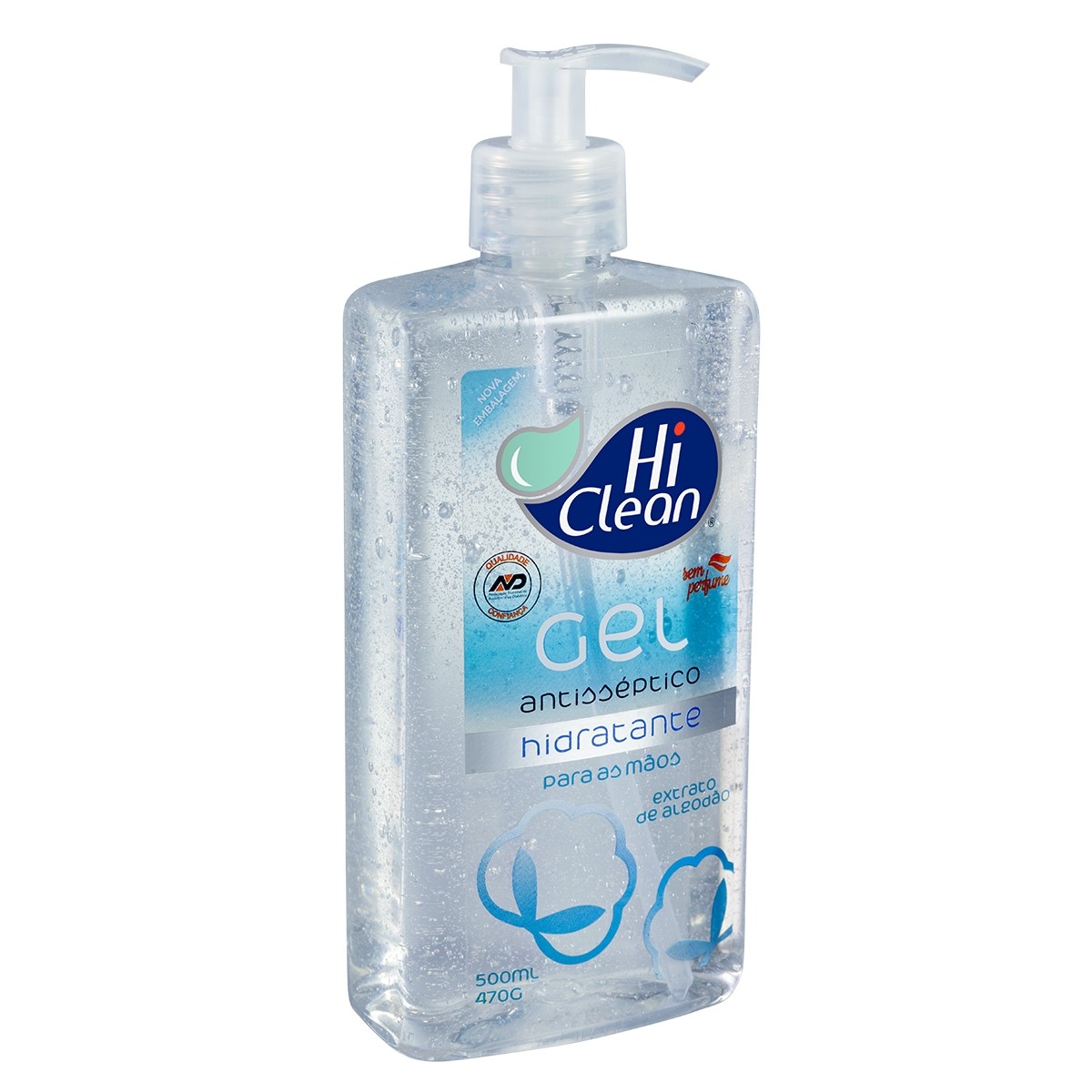 Gel Antisséptico Hidratante Extrato de Algodão  500ml  - HI CLEAN