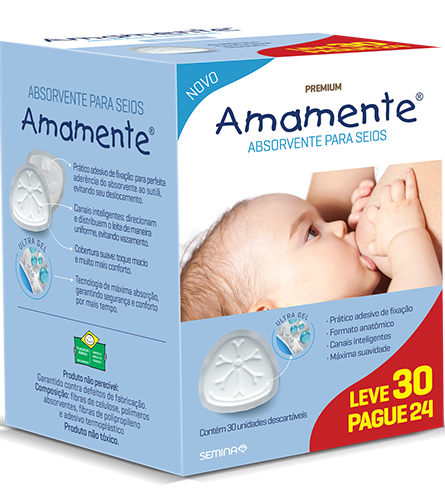 ABSORVENTE PARA SEIO LEVE 30 PAGUE 24 - AMAMENTE