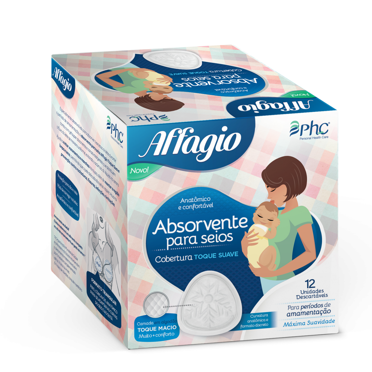 Absorvente para seio Toque Suave Affagio 12 unidades