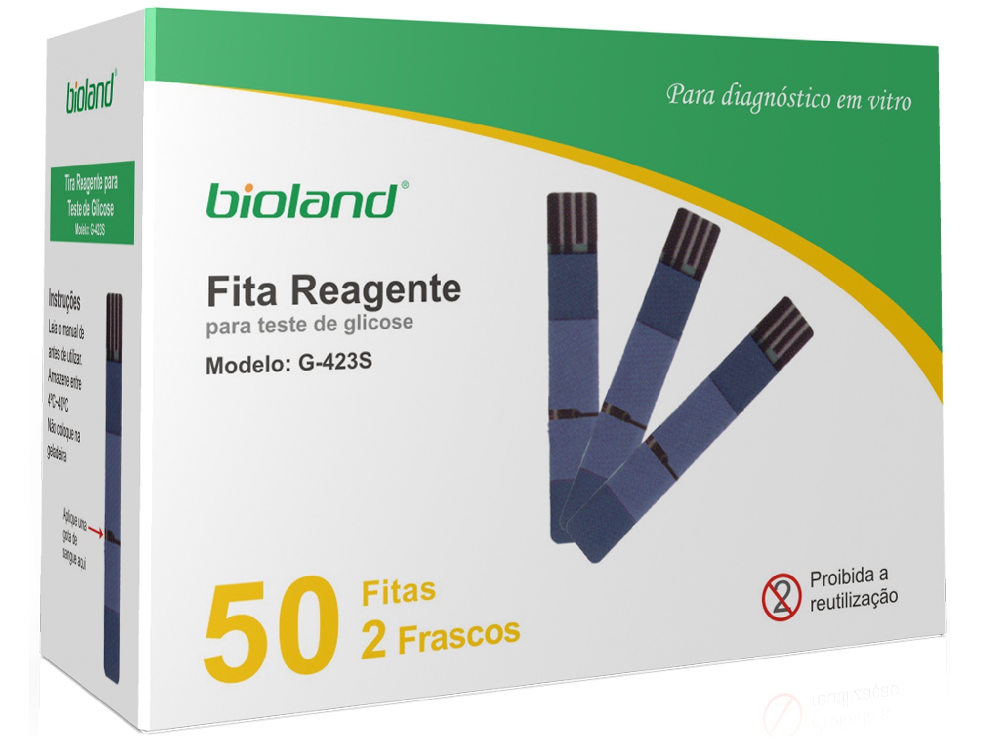 Tiras Reagentes para Medição de Glicose C/50  BIOLAND