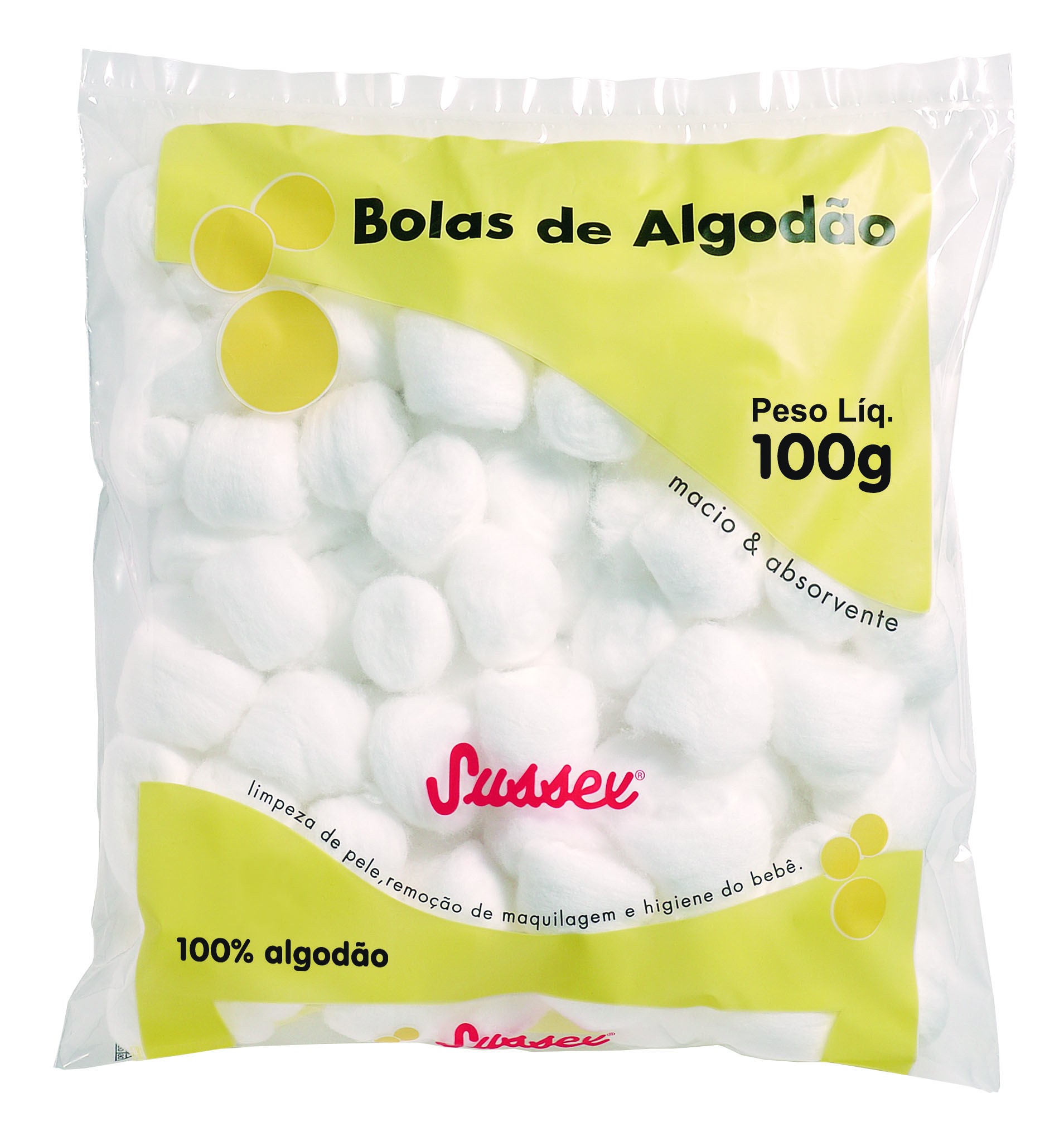 ALGODAO BOLA BRANCO 100G - SUSSEX.