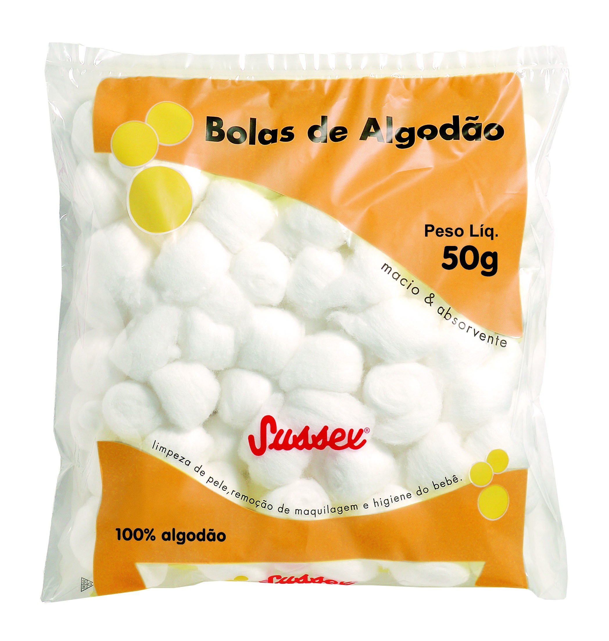 ALGODAO BOLA BRANCO 50G - SUSSEX.