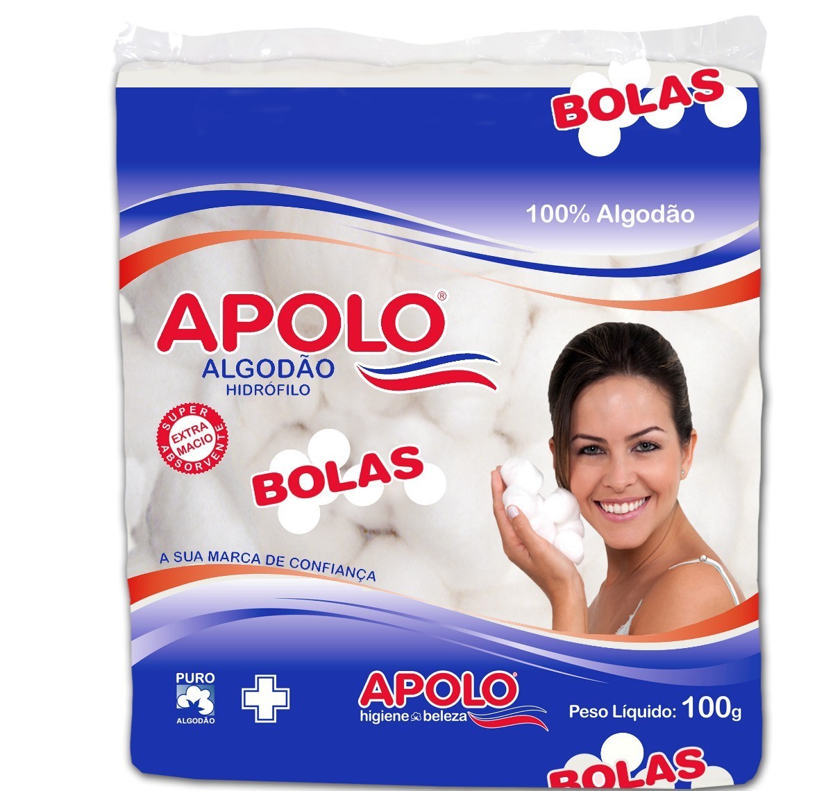 ALGODAO BOLA BRANCO 100G - APOLO