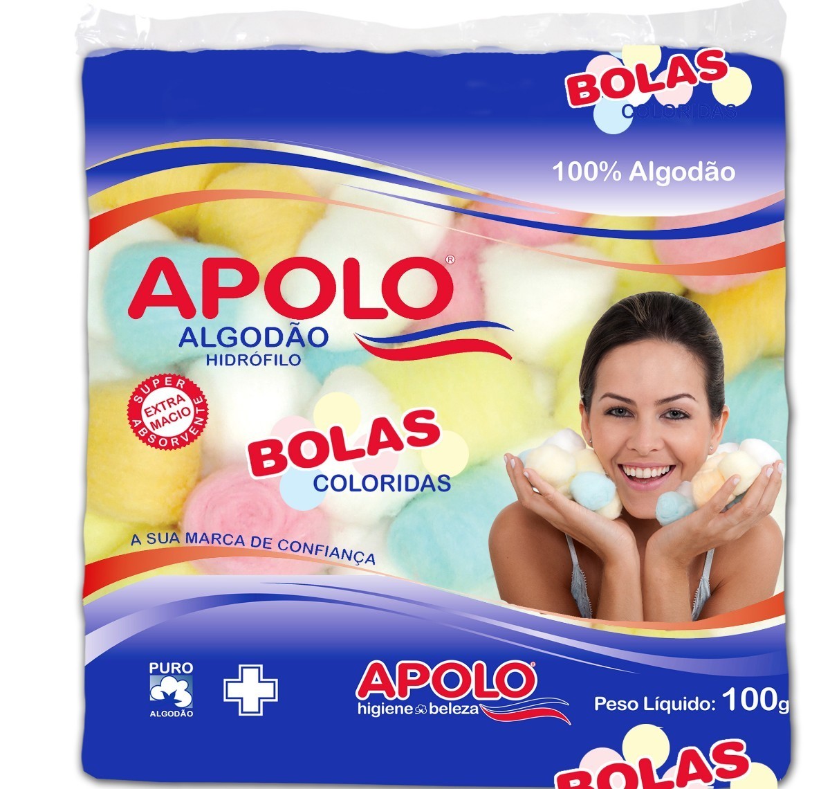 ALGODAO BOLA COLORIDO 100G - APOLO.