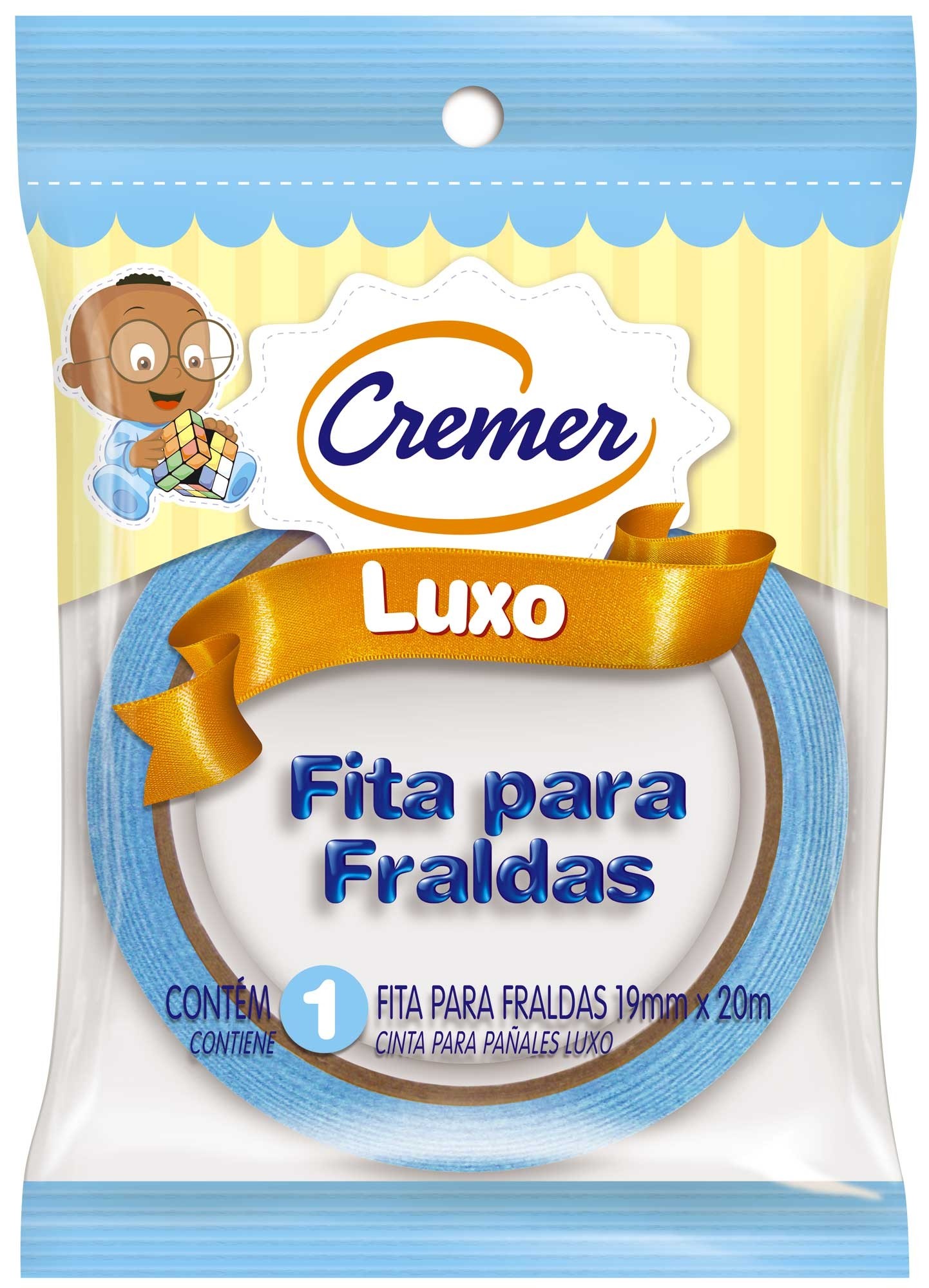 FITA ADESIVA PARA FRALDA MENINO 19MMX20M - CREMER