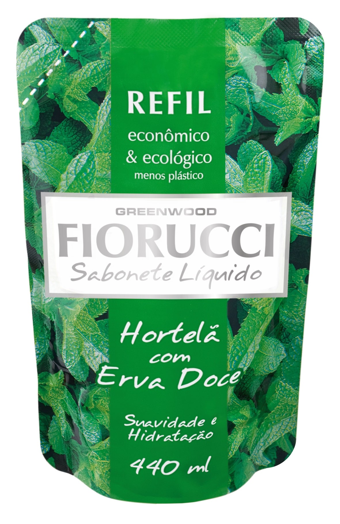 SABONETE LIQUIDO HORTELA COM ERVA DOCE REFIL 440ML - FIORUCC