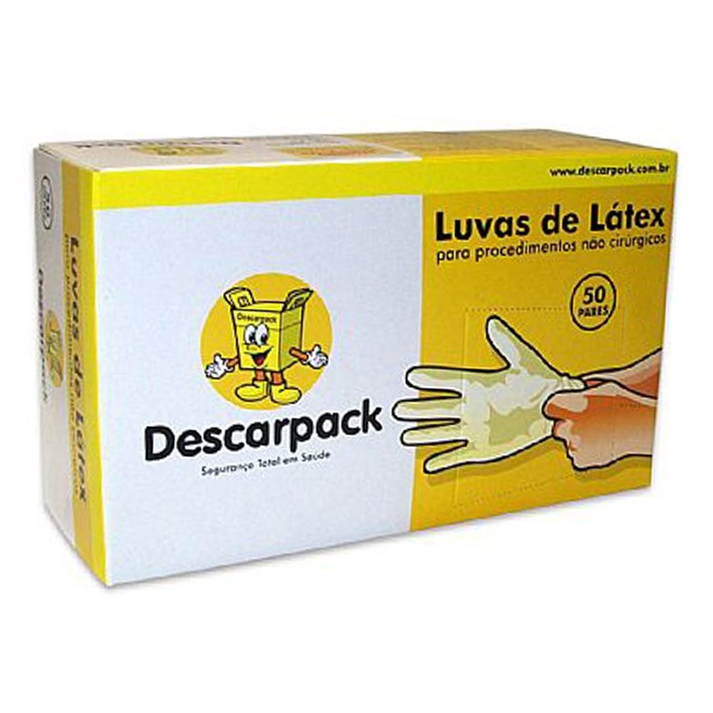 Luva de Látex para Procedimento PP Cx C/100  - DESCARPACK