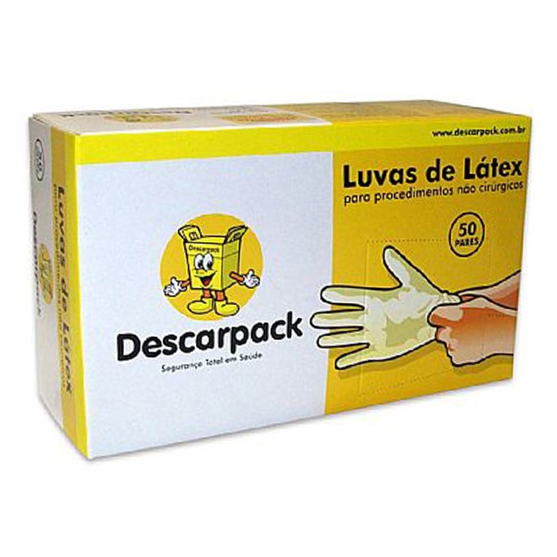 Luva de Látex para Procedimento PP Cx C/100 - DESCARPACK