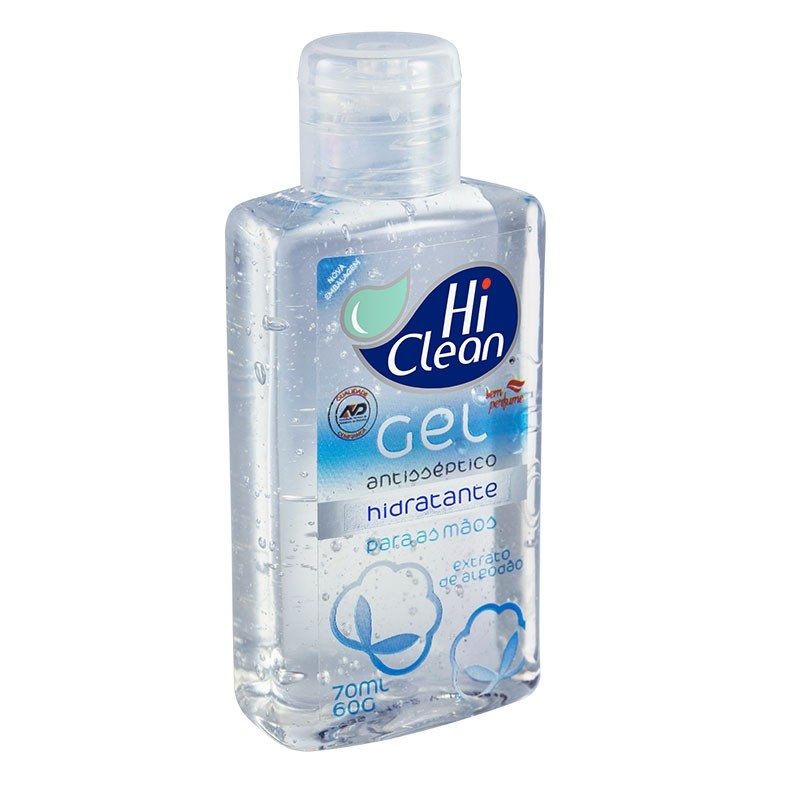 Gel Antisséptico Hidratante Extrato de Algodão 70ML - HI CLEAN