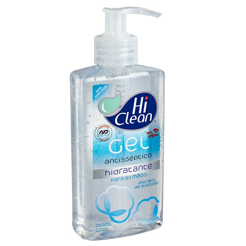 Gel Antisséptico Hidratante Extrato de Algodão  250ml - HI CLEAN