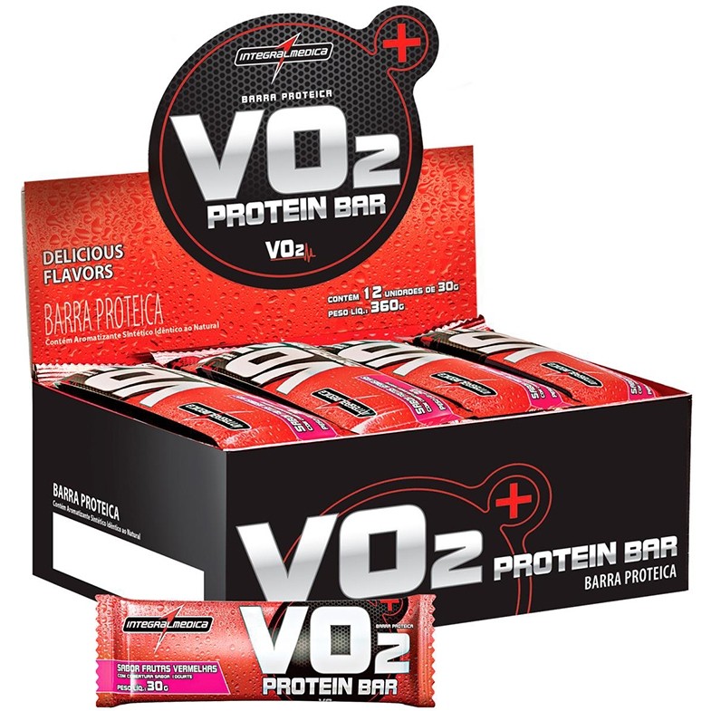 VO2 PROTEIN BAR 360G FRUTAS VERMELHAS C/12 - INTEGRALMEDICA