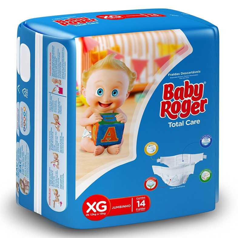 Fralda Descartável Total Care Jumbinho XG 12X14 - BABY ROGER