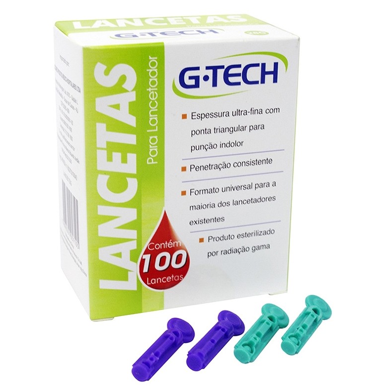 LANCETA PARA LANCETADOR 28G C/100 - G TECH