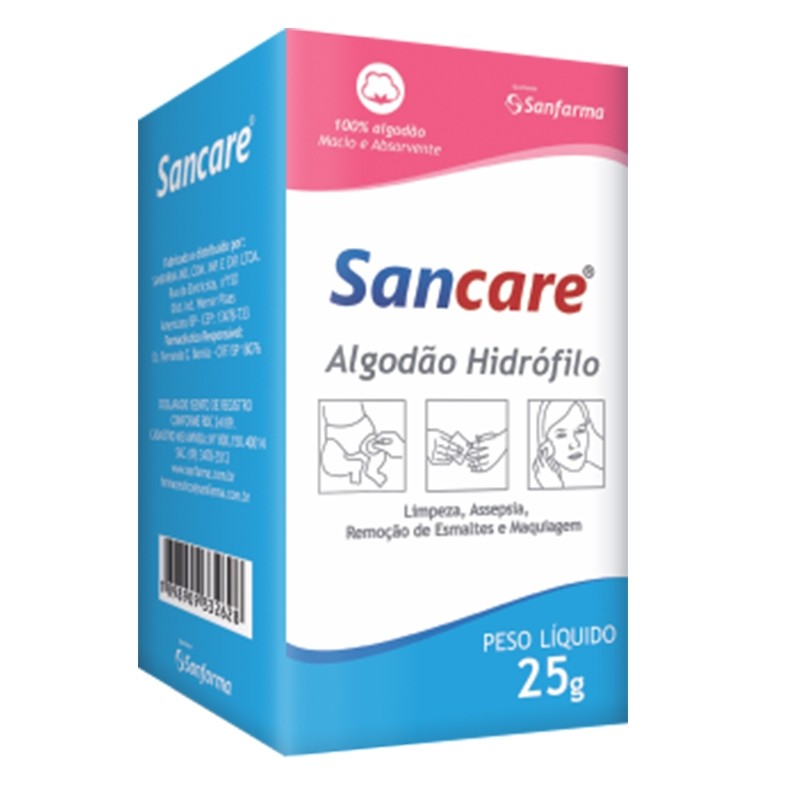 ALGODÃO CAIXA 25G  SANCARE- SANFARMA