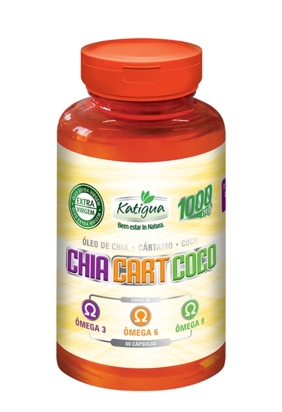 OLEO DE CHIA + CARTAMO + COCO 1000MG 60CAPS. - KATIGUA