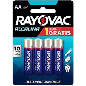 PILHA ALCALINA AA4 LEVE4PAGUE3 CARTELA C/4 - SM-72- RAYOVAC