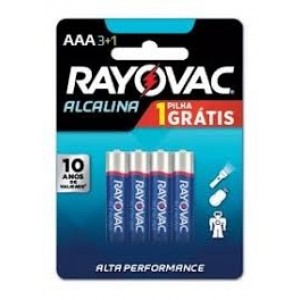 PILHA ALCALINA AAA4 LEVE4PAGUE3 CARTELA C/4  SM-48 - RAYOVAC