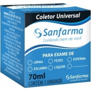 Coletor Universal 70ml Caixa C/PA - SANFARMA