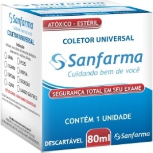 COLETOR UNIVERSAL 80ML ESTÉRIL COM CAIXA - SANFARMA