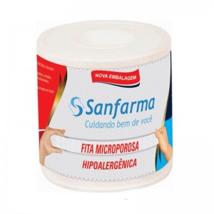 Fita Microporosa Branca  5cm X 4,5m - SANFARMA