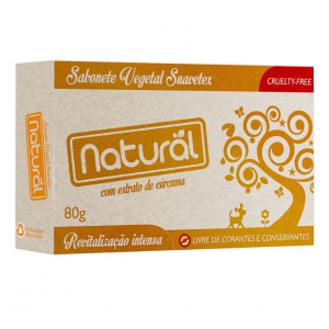 SABONETE BARRA C/EXT CURCUMA 80G - NATURAL SUAVETEX