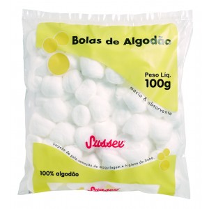 ALGODAO BOLA BRANCO 100G - SUSSEX.