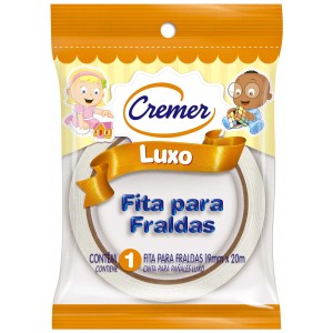 FITA ADESIVA PARA FRALDA BRANCA 19MMX20M - CREMER.