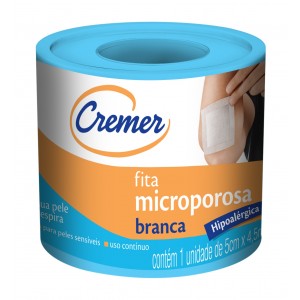 FITA MICROPOROSA BRANCA 5CMX4,5M - CREMER