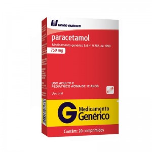 PARACETAMOL 750MG 20 COMP - UNIAO QUIMICA