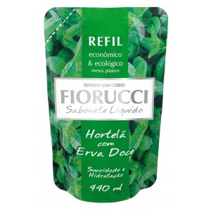 SABONETE LIQUIDO HORTELA COM ERVA DOCE REFIL 440ML - FIORUCC